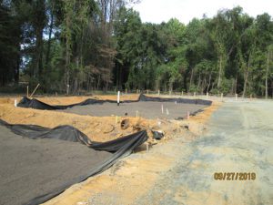 Stormwater management installation of sediment ponds