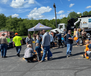Crowd of people at the Touch-a-Truck event