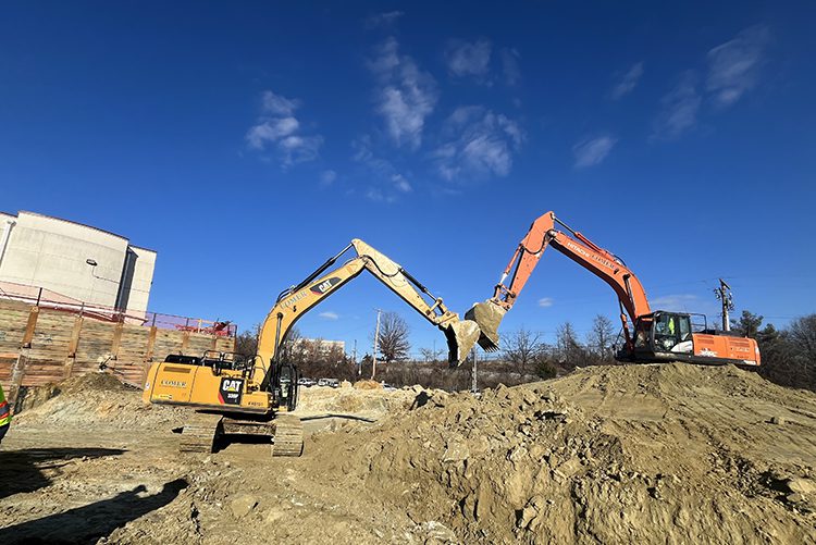 Excavators at the job site