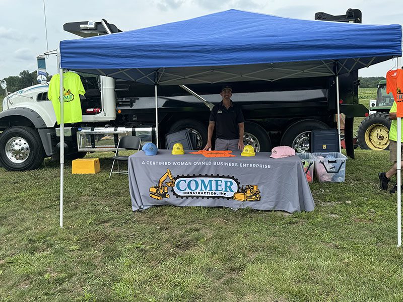 Comer tent set up at touch a truck