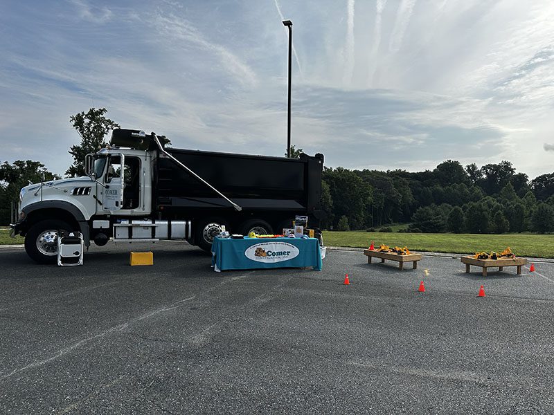 Comer Construction set up for the Touch a truck event<br />
