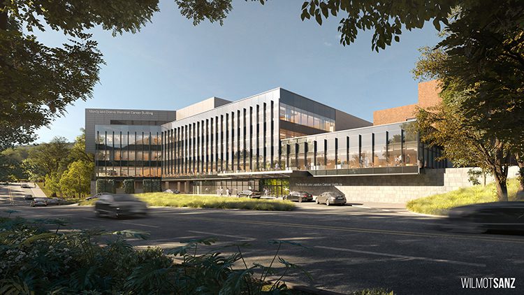 Rendering of the cancer center under construction