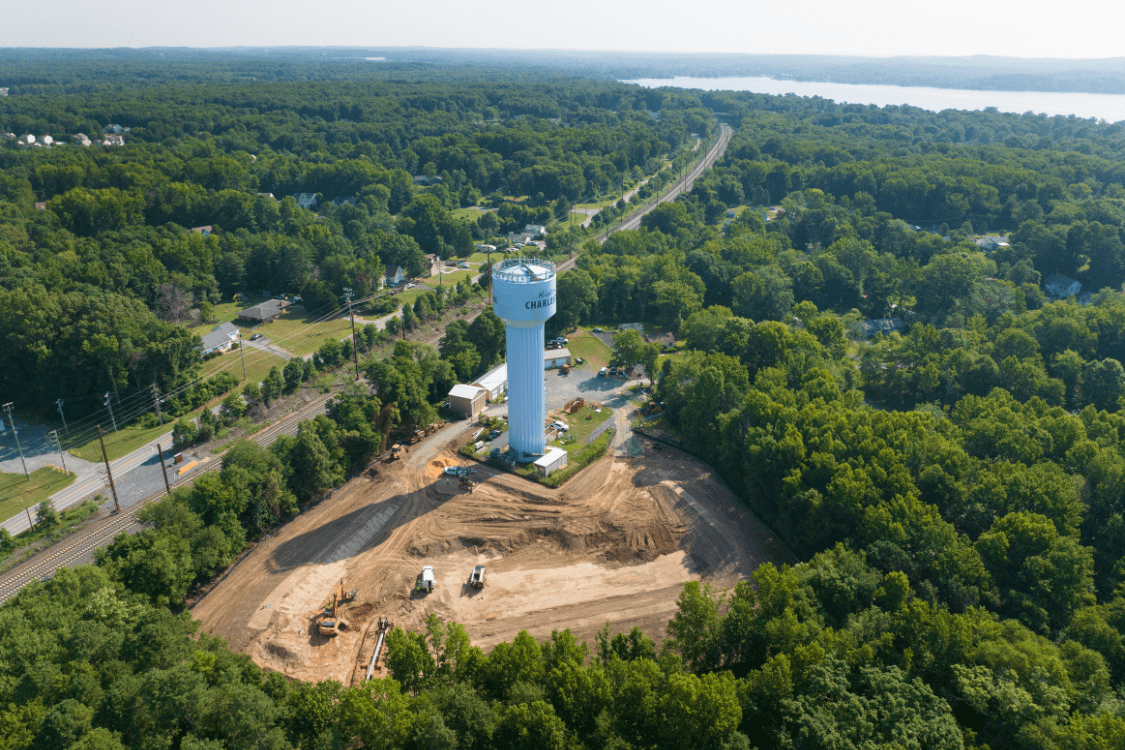 Comer Construction crews installing underground utilities