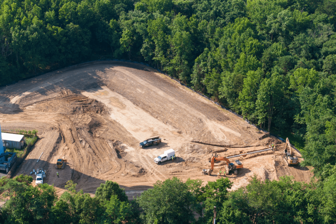 Excavators at the construction site