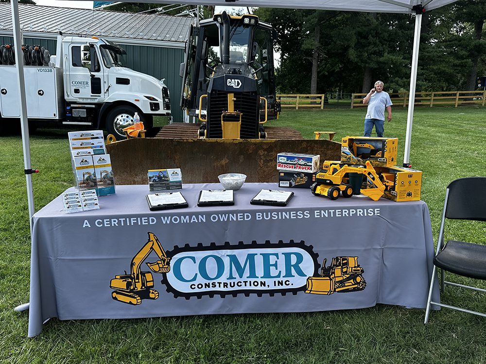 Attendees at touch-a-truck event